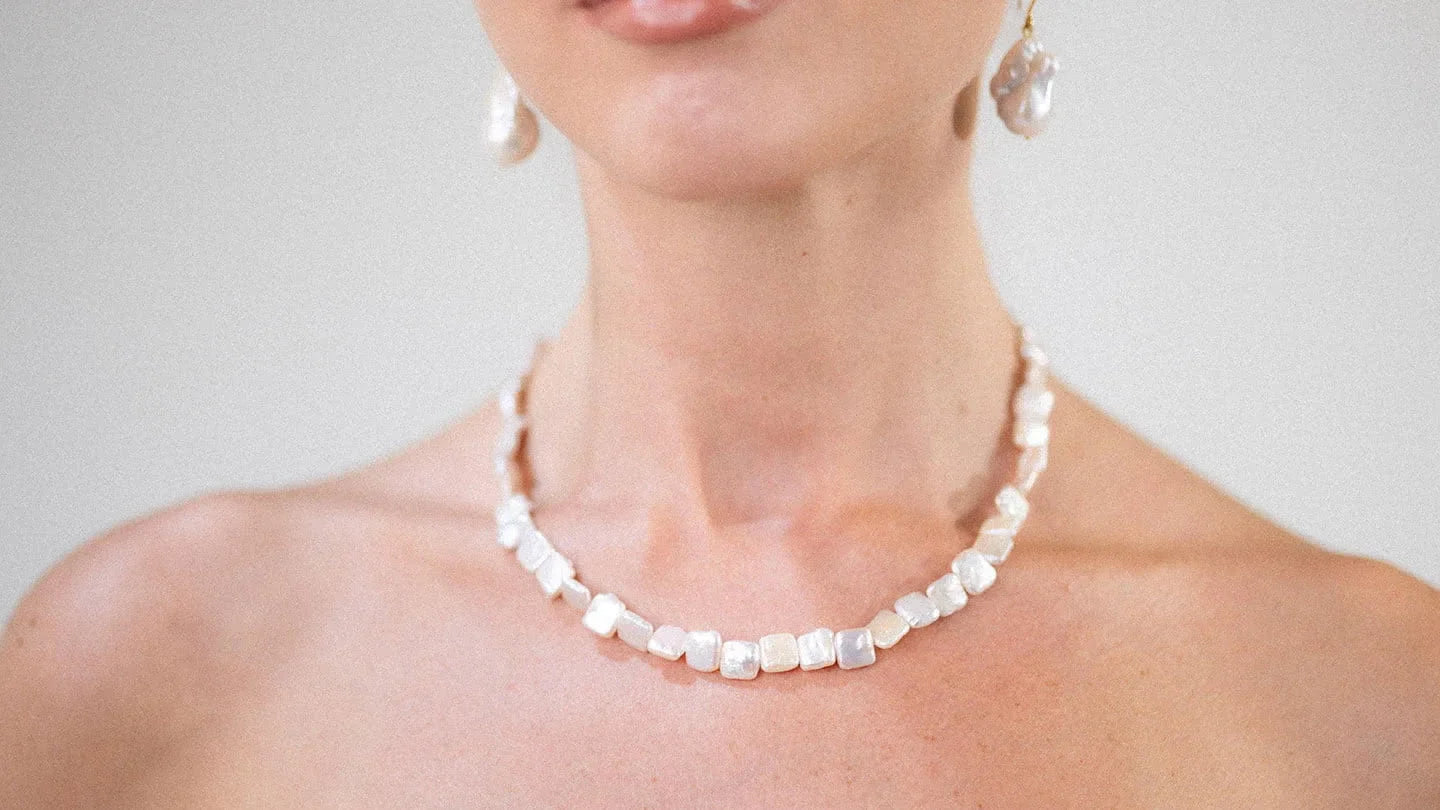 Pure By Nat Olivia Y-Necklace w. Pearl 31902 - Gold