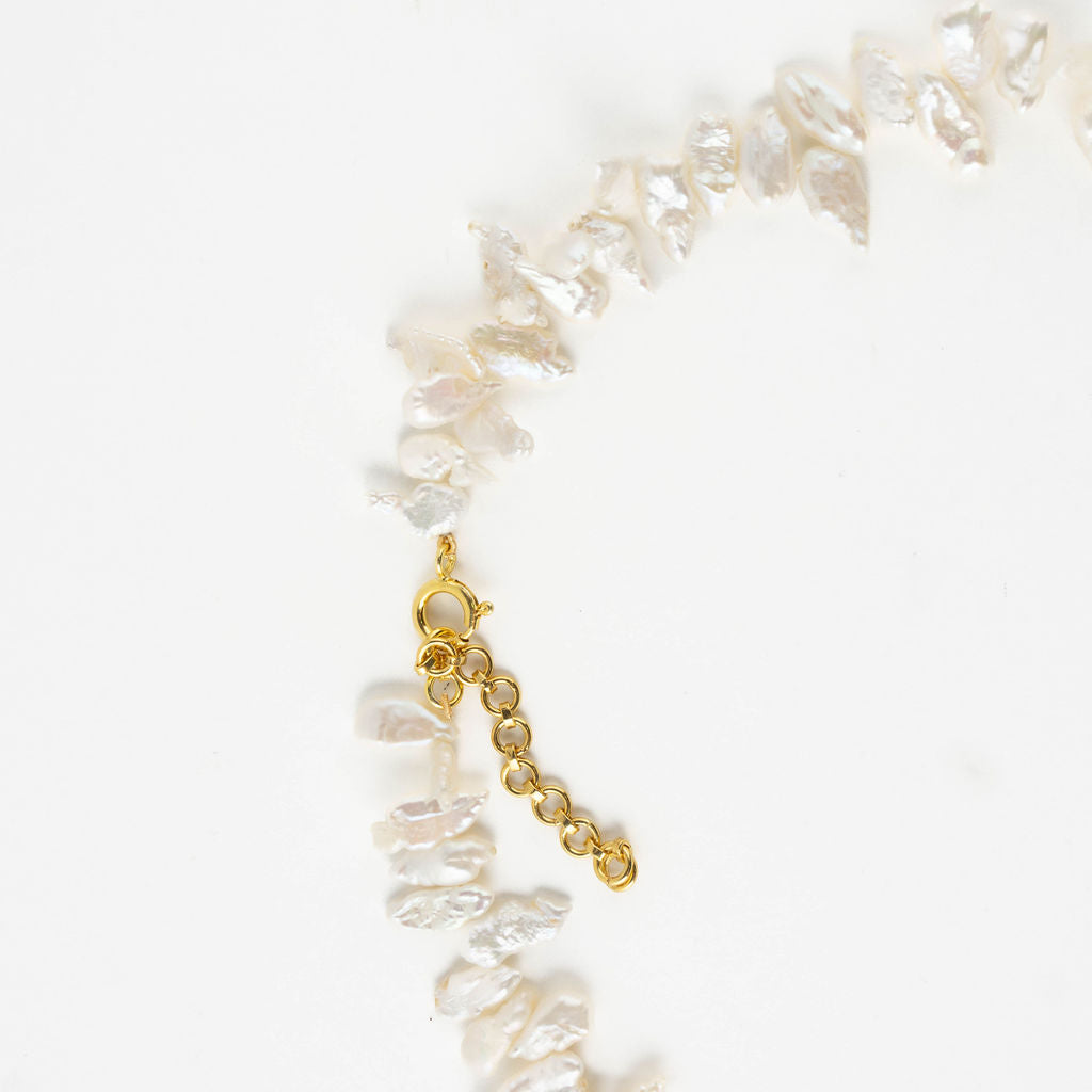 White Tribal Keshie Pearl Necklace