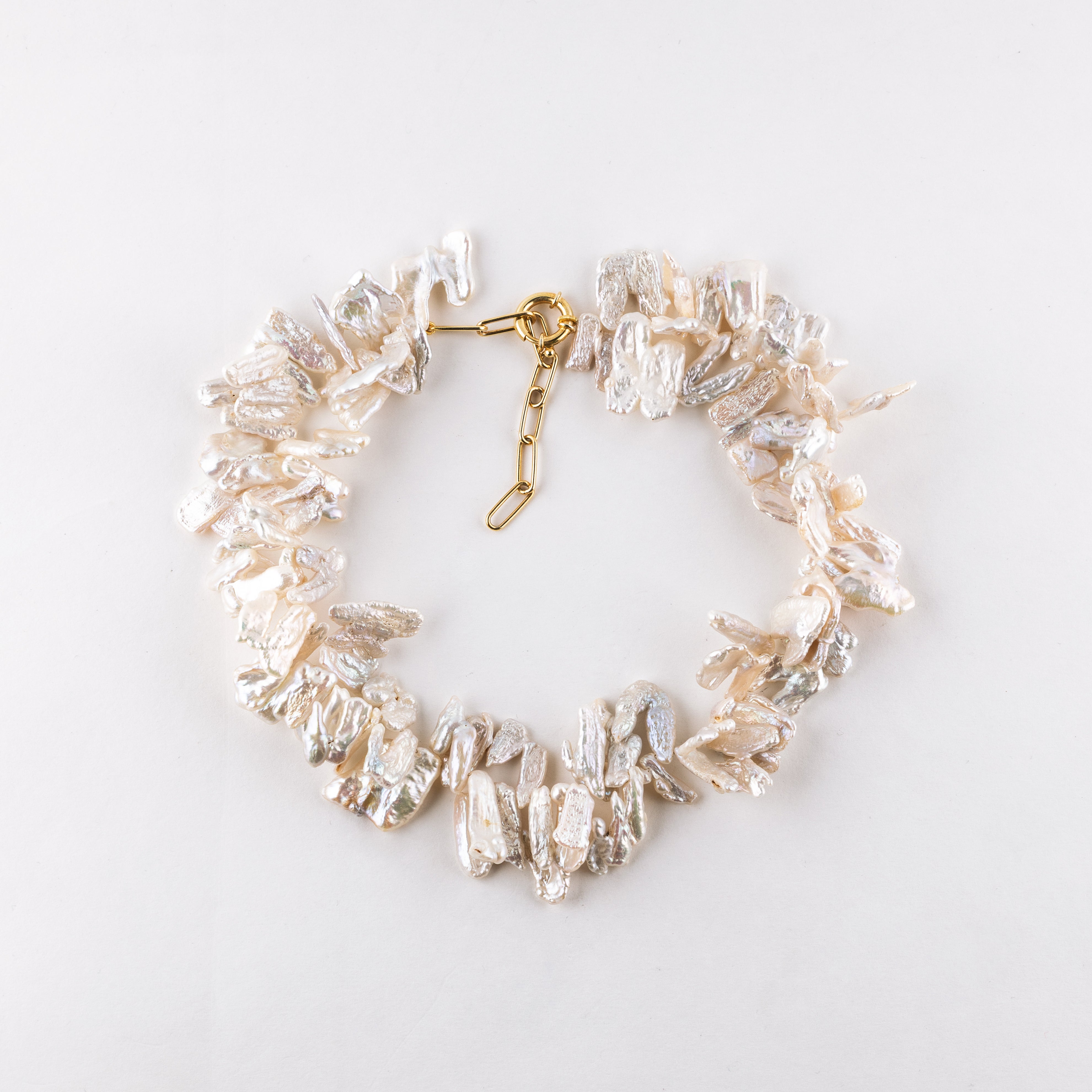 White Leaf Pearl Necklace