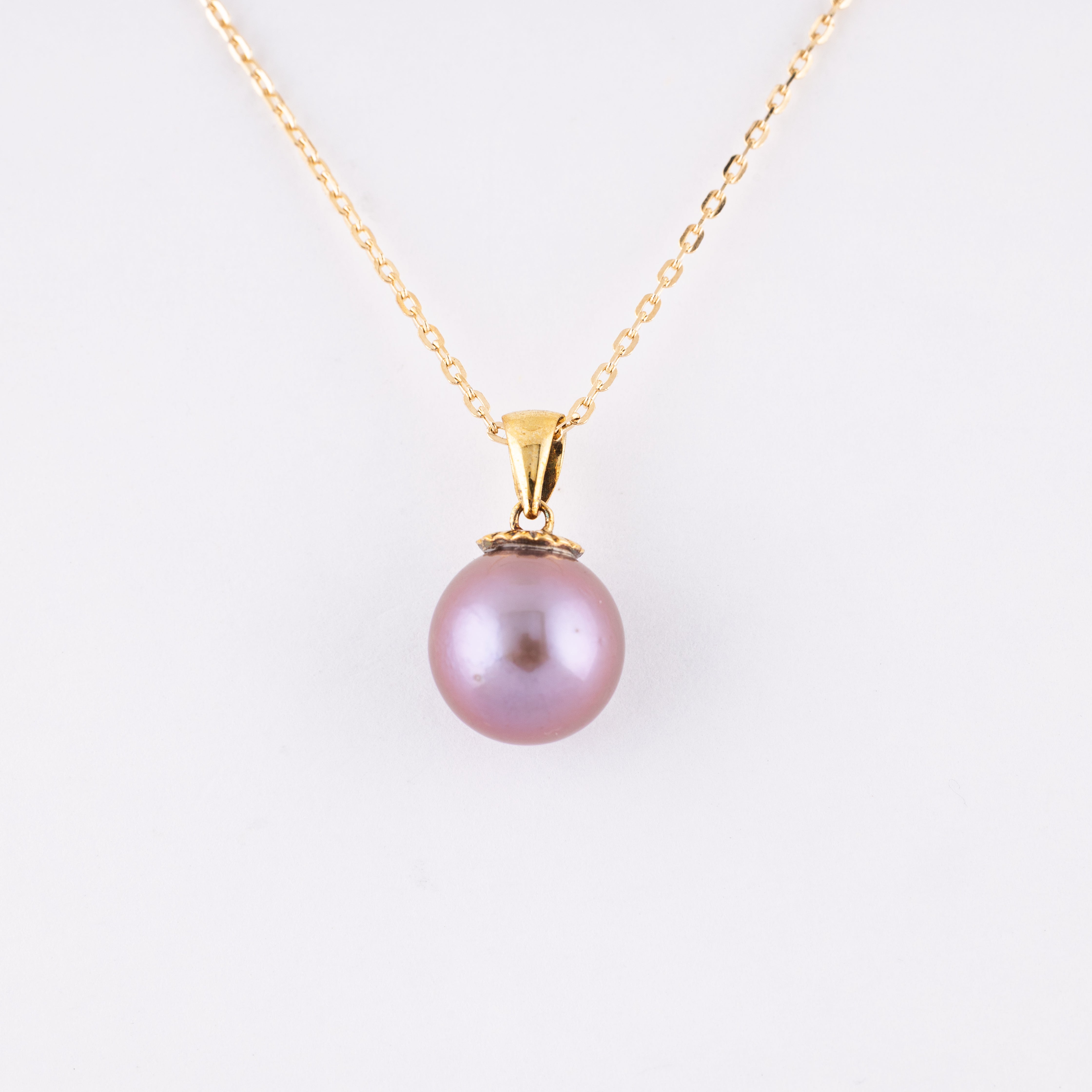 Purple Freshwater Pearl Pendant in 925 Silver