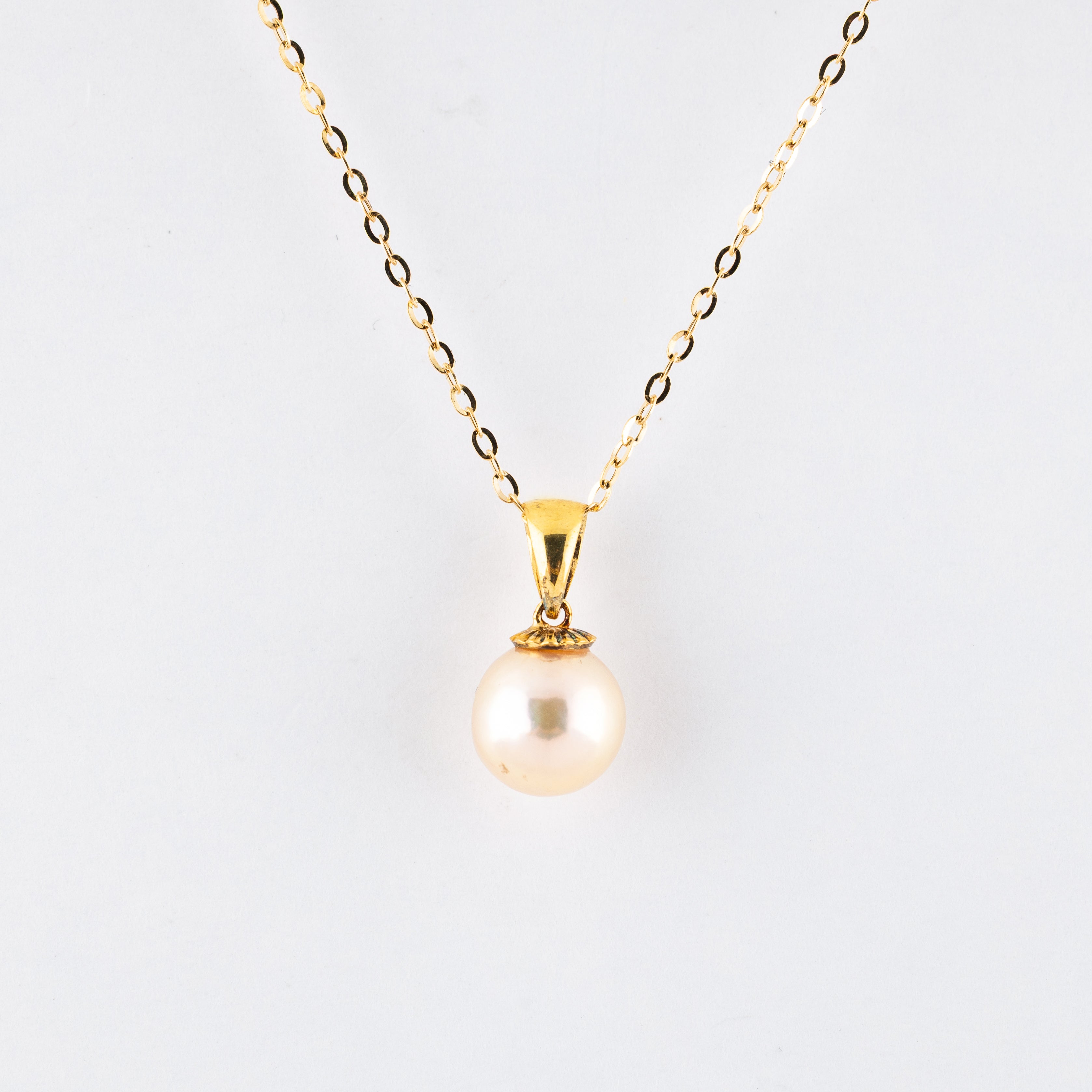 Champagne Freshwater Pearl Pendant in 925 Silver