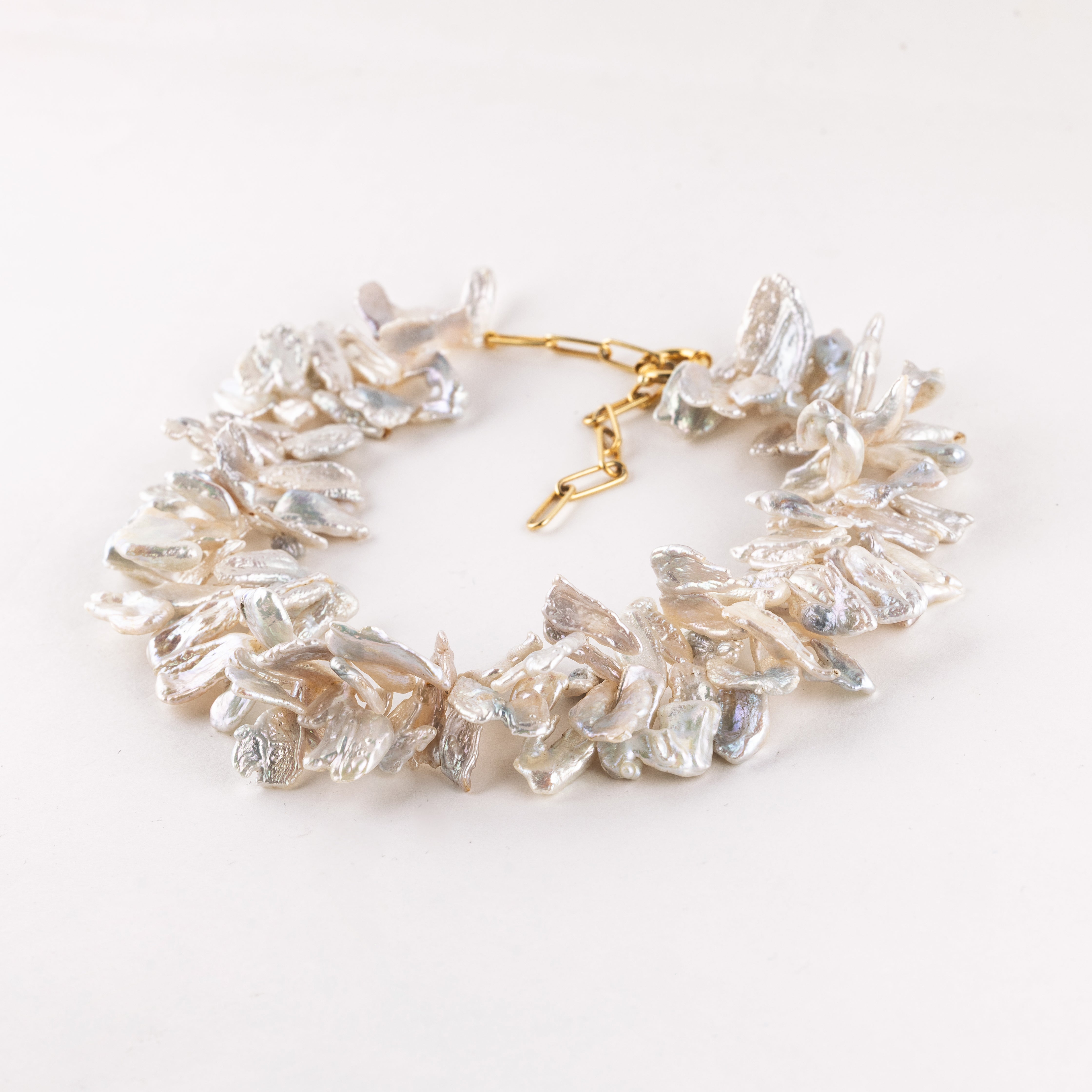 White Leaf Pearl Necklace