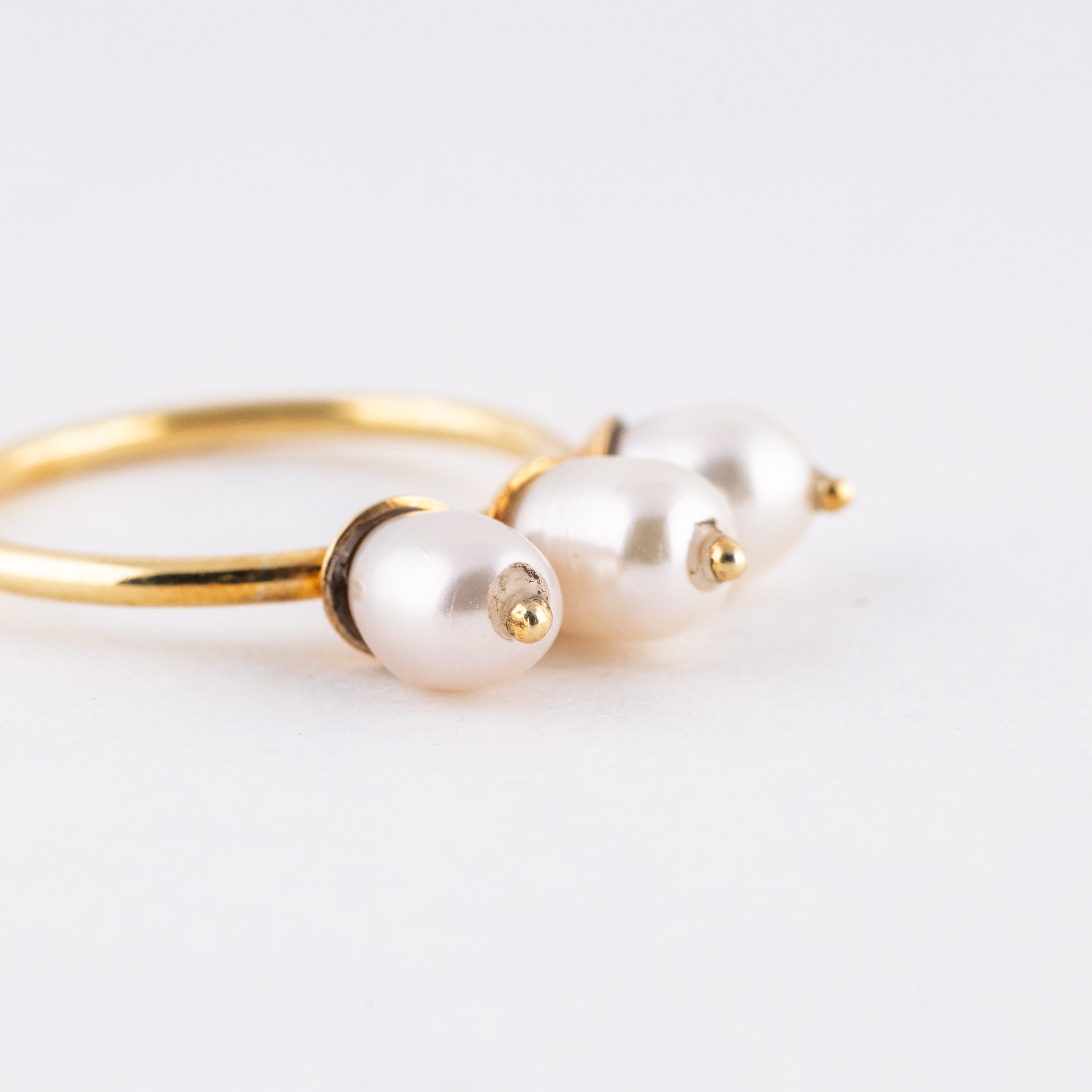 Rice Pearl Trio Ring