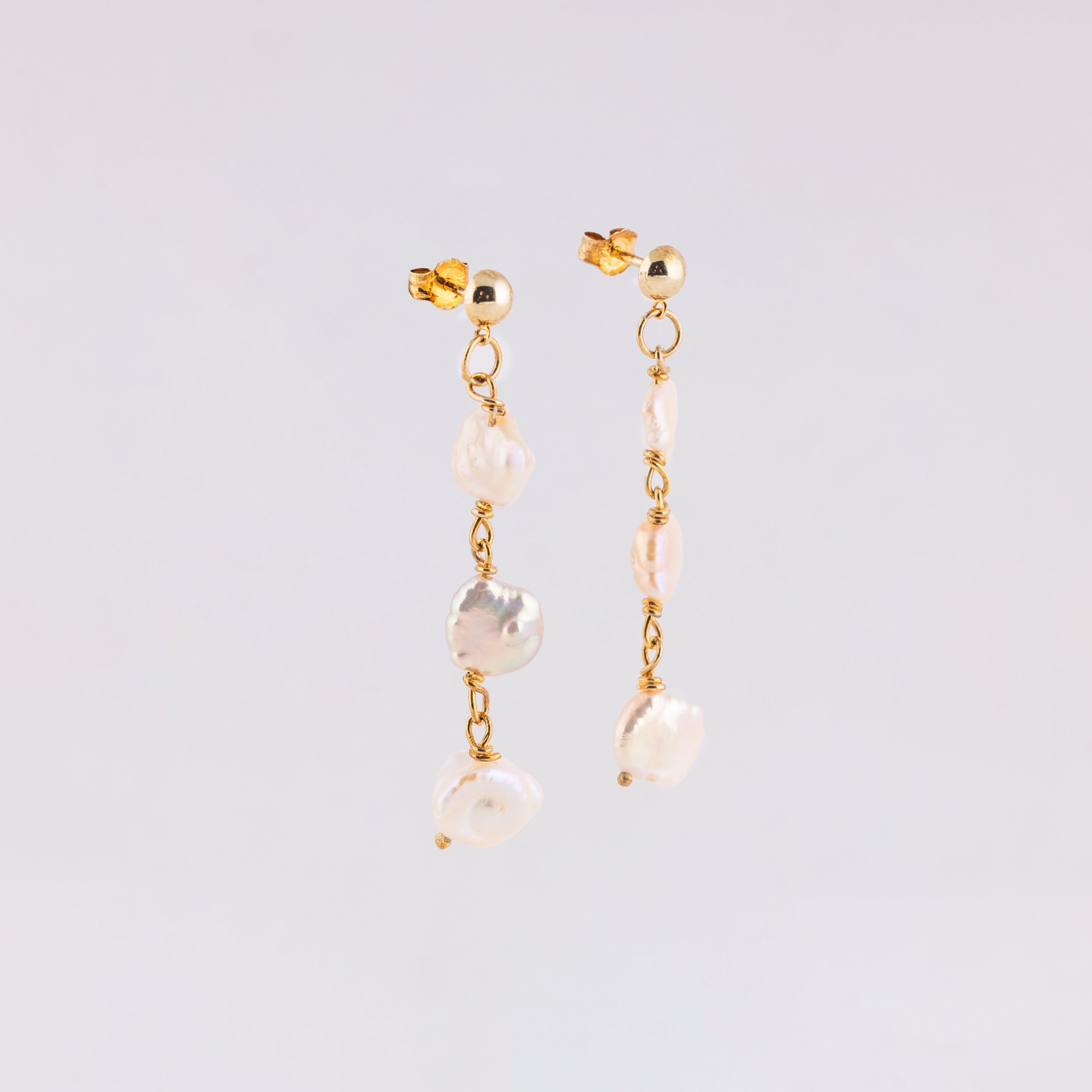 Small Keshi Champagne Pearl Earring