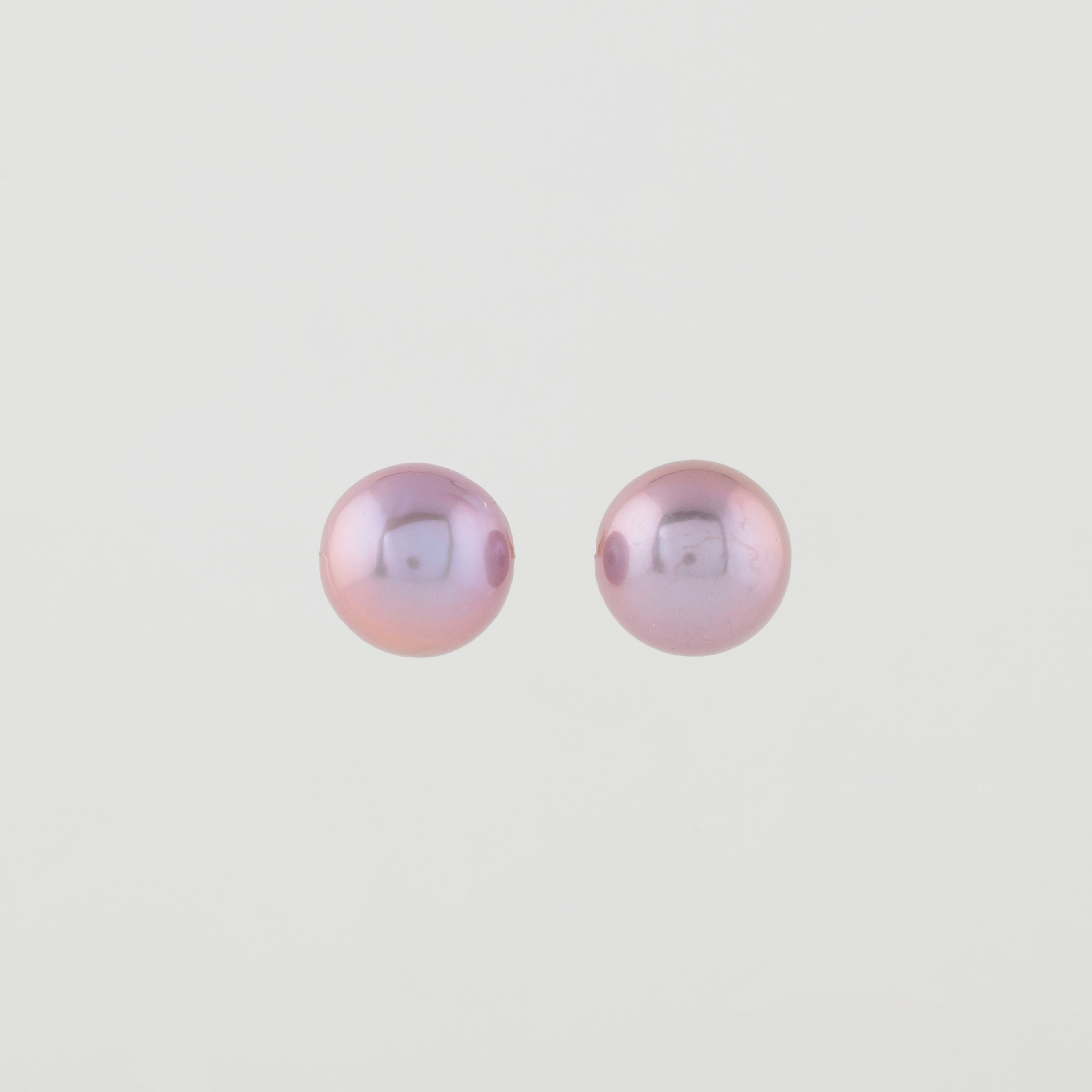 Purple Freshwater Pearl 12-13mm Stud Earrings in 18k Gold-Plated Silver