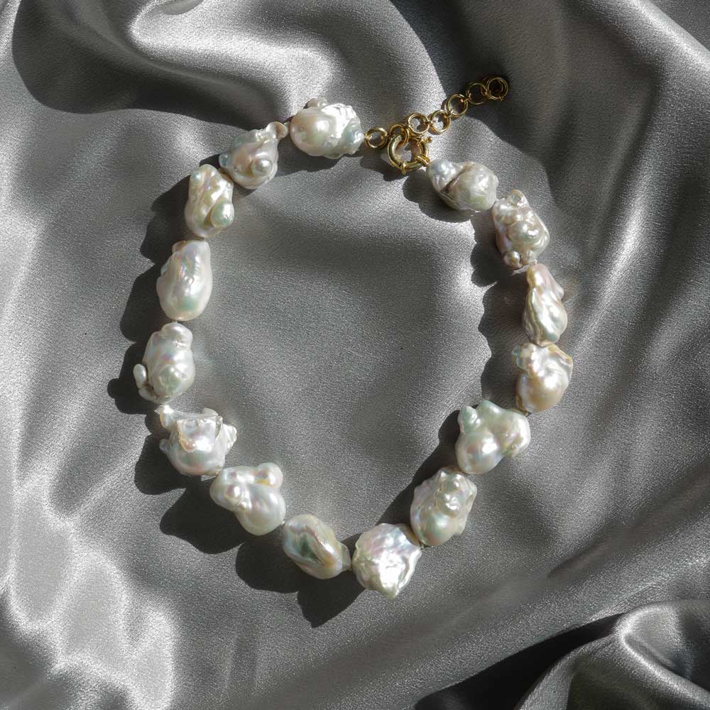 White Baroque Necklace